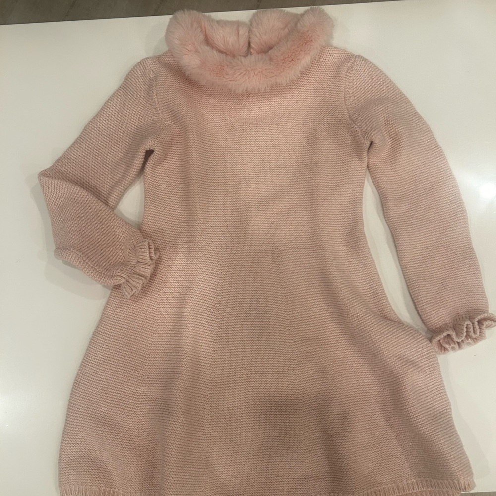 Adorable Tahari Pink Sweater Dress for Girls size 5-6